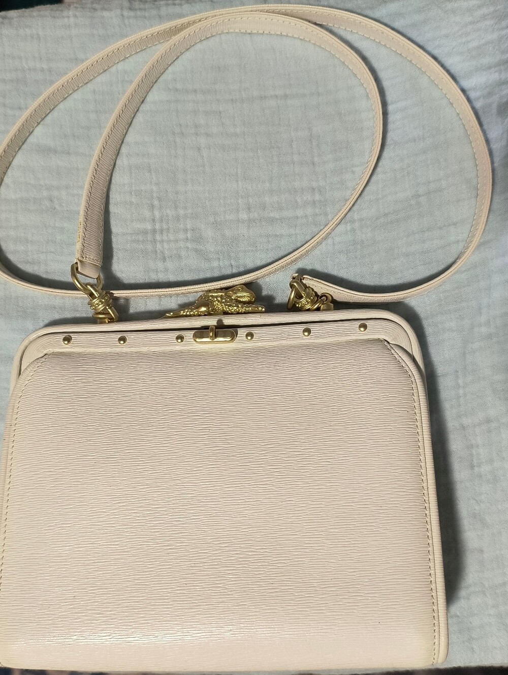 Vintage Barry Kieselstein-Cord White Leather Trophy Bag
